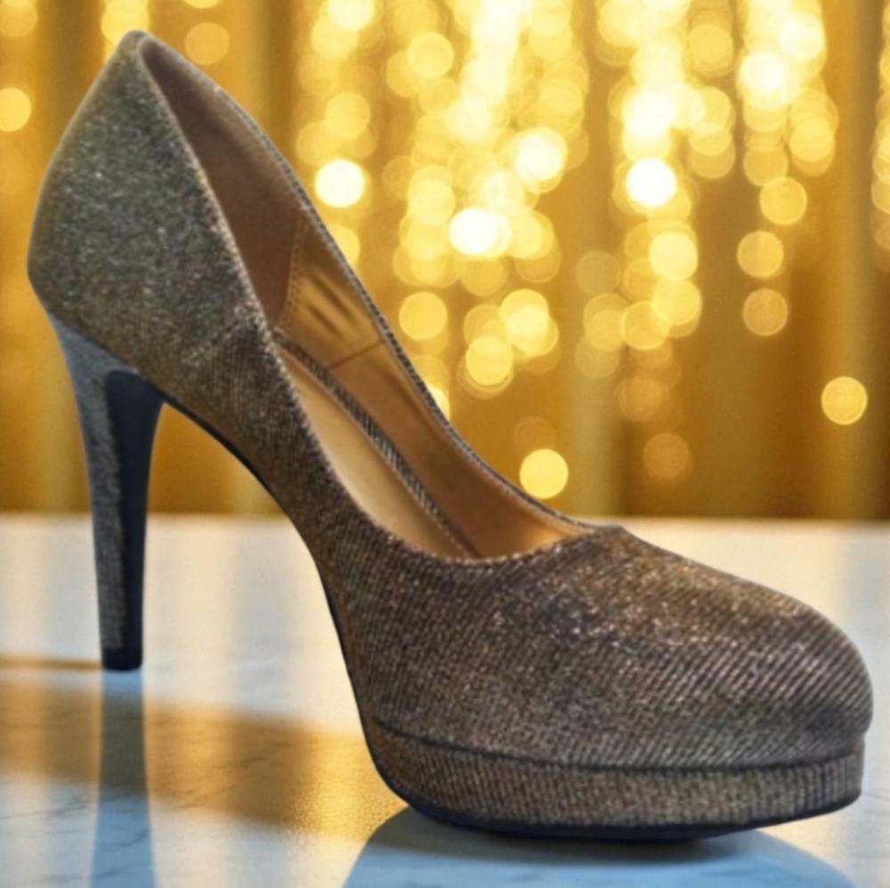 🎉SALE Fioni Night "Holly" sparkle gold/silver heels